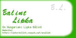 balint lipka business card