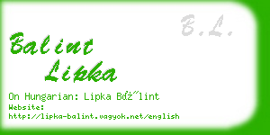 balint lipka business card